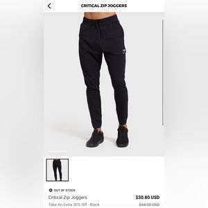 Men’s Gymshark Critical Zip Joggers